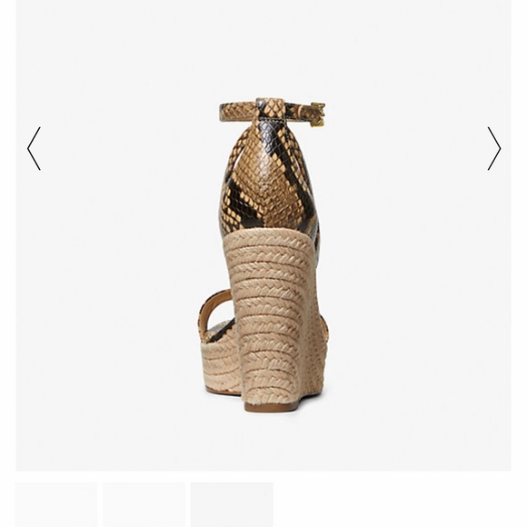 MICHAEL KORS Kimberly Wedge 8.5 Snake Print Platform Ankle Strap NEWinBOX $130 - Picture 3 of 9